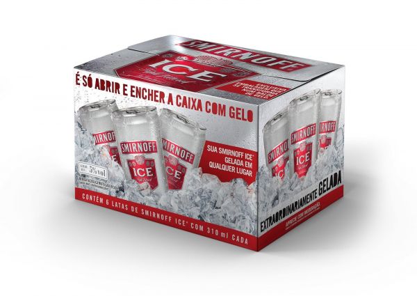 Vodka Smirnoff Ice 275ml caixa com 24 unidades + Gelo